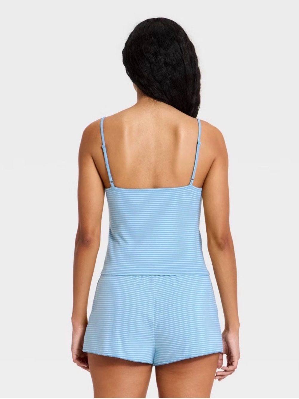 Light Blue Striped Cami & Short Sleep Set - Picture 2 of 5